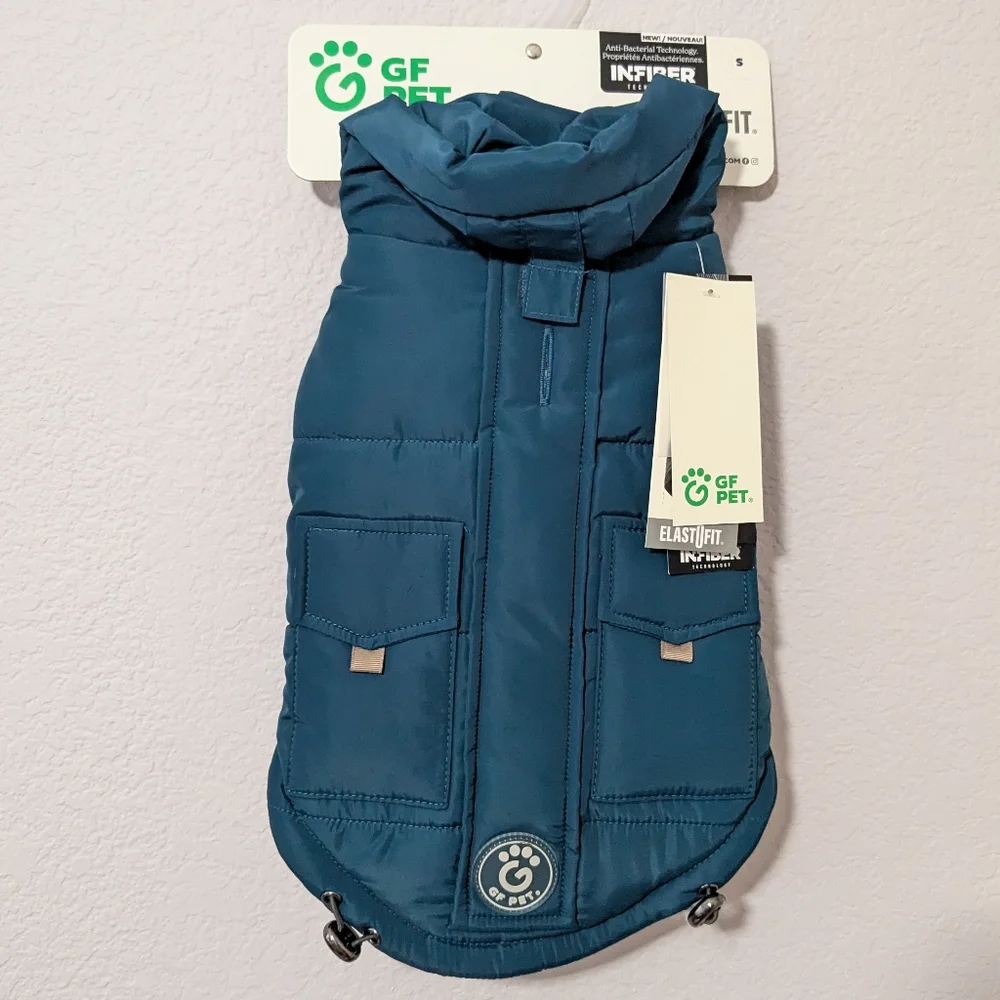 GF Pet Elasto-fit Nordic Dog Parka, Teal, Small